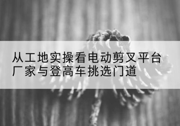 连山电动剪叉升降平台厂家-从工地实操看电动剪叉平台厂家与登高车挑选门道